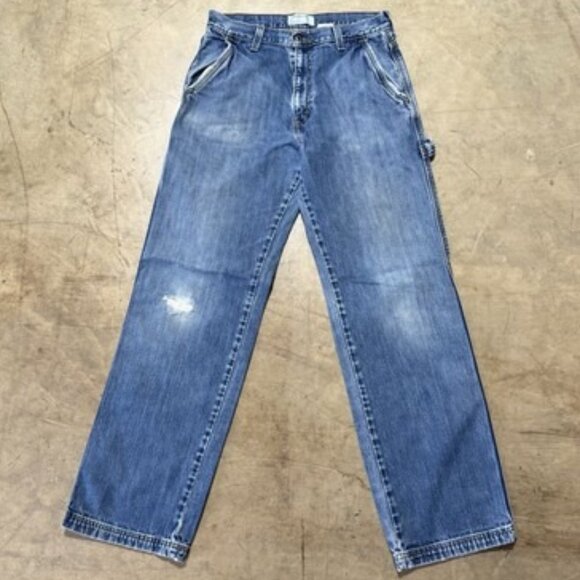 Vintage 90s Levi’s Silvertab Carpenter Faded Dark Wash Denim Blue Jeans 32 X 33 - Picture 1 of 13